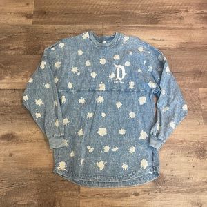 Disneyland Resort Faux Denim and Bleach Long Sleeve Shirt
